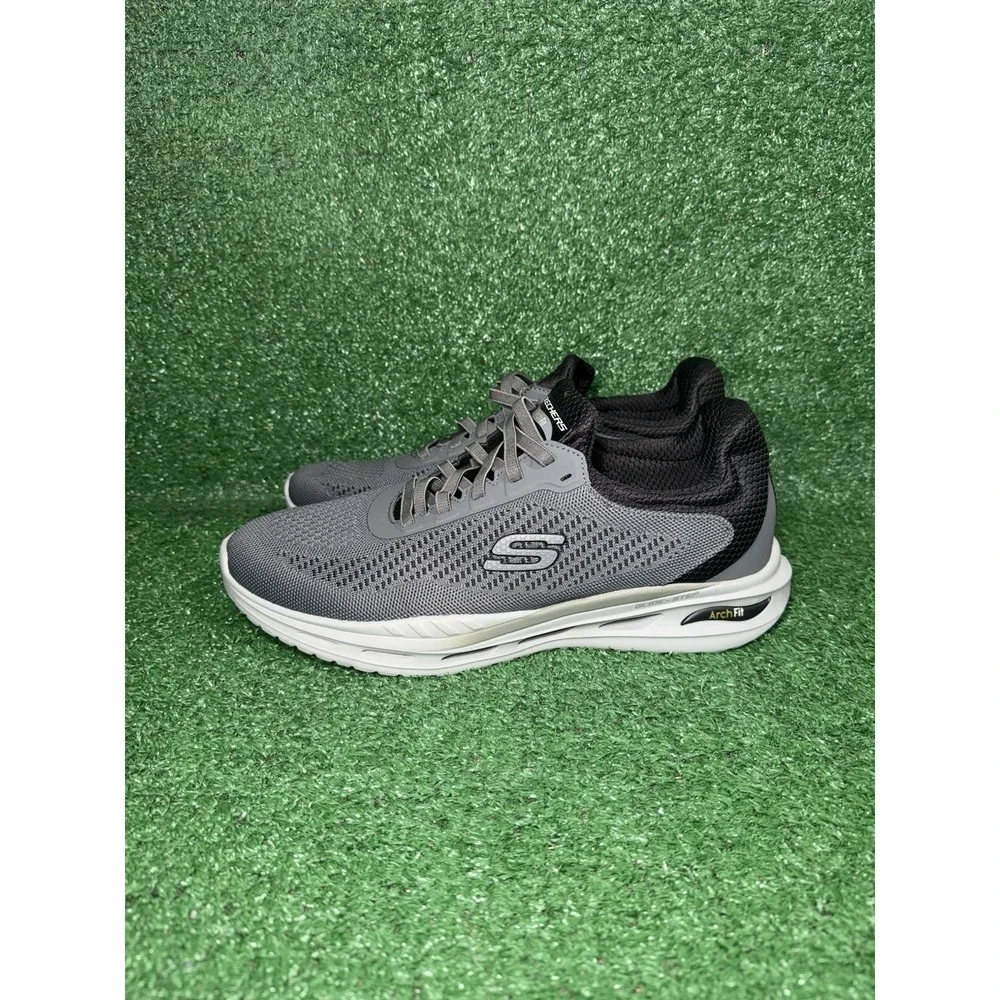 Skechers Arch Fit Orvan Mens Size 13 Grey Black Running Shoes Comfort Sneakers